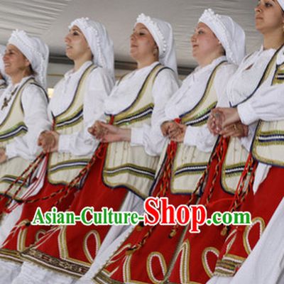Traditional Womens Greek Dance Costumes Complete Set