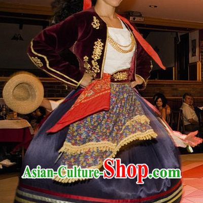 Woman Greek Dance Costume Complete Set