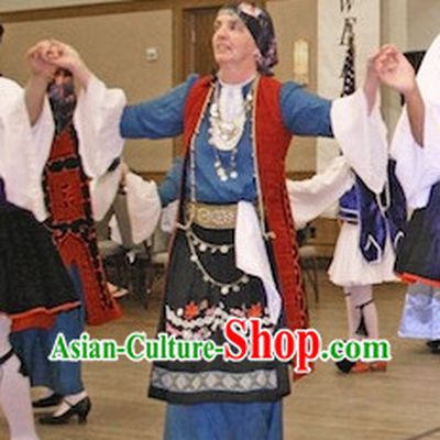 Female Greek Dance Costumes Complete Set
