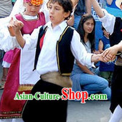Kids Boys Greek Dance Costumes Complete Set
