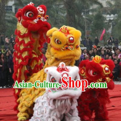 NEW 100 Percent Natural Wool Lion Dance Costumes Equipments Complete Set