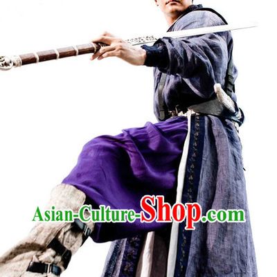 Chinese Ancient Swordman Costume and Hat Complete Set