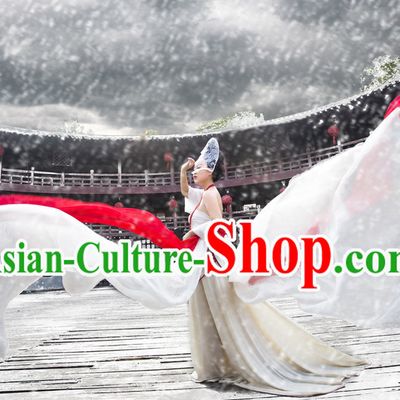 Chinese Classical Fairy Dance Costumes and Hair Ornaments Complete Set