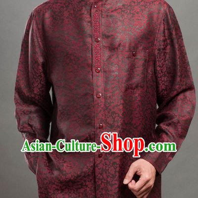 Supreme Deep Red Silk Traditional Dragon Blouse