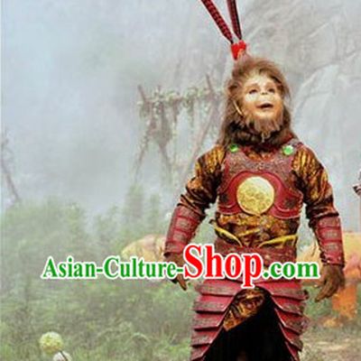 Monkey King Sun Wukong Costumes and Headpieces Complete Set