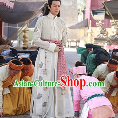 Classic Chinese White Hanfu Clothes for Men