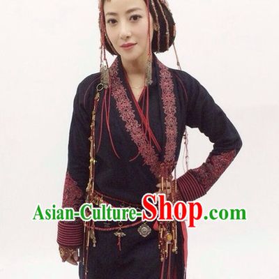 Classic Chinese Black Swordwoman Costume Complete Set