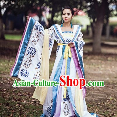 Chinese Traditional Princess Clothing and Hair Accessories Complete Set