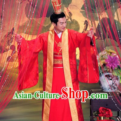 Chinese Traditional Bridegroom Suit and Hat Complete Set