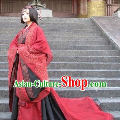 China Ancient Han Princess Costumes with Long Tail