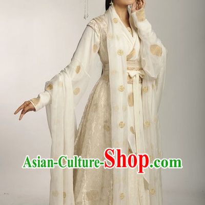Chinese Classical Royal Women Clothing and Hair Ornaments Complete Set