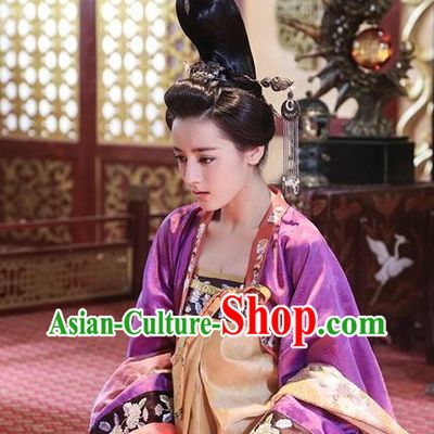 Ancient Chinese Tang Dynasty Princess Clothes and Hair Jewelry Complete Set