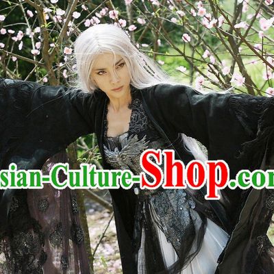 Chinese Classic Long White Wig