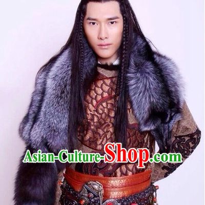 Ancient Chinese Ethnic Prince Long Wig for Men