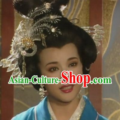 Ancient Chinese Tang Dynasty Imperial Palace Empress Wig and Hair Accessories