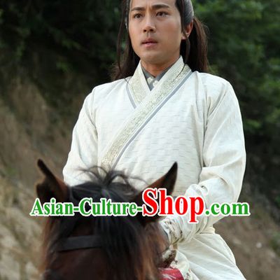 Traditional Chinese White Classical Hanfu Dress for Men