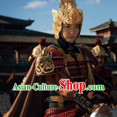 Chinese Female Knight Heroine Armor Helmet Suit Complete Set
