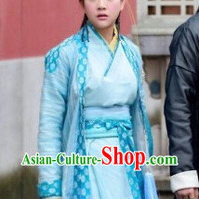China Blue Hanfu Dresses for Ladies
