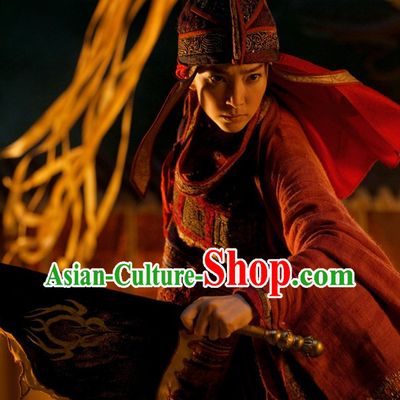 Chinese Red Swordwoman Outfit Complete Set