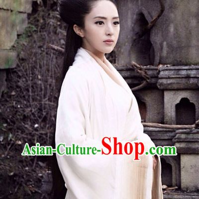 Ancient Chinese Pure White Hanfu Clothes for Women