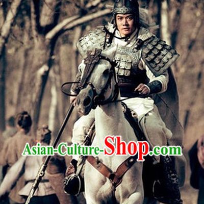 Ancient Chinese Fighter Zhao Yun General Armor Helmet Costume Complete Set