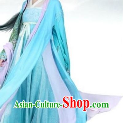 Blue Ancient Chinese Fairy Costumes for Girls