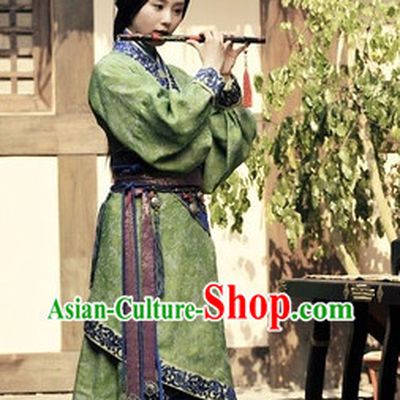 Chinese Green Quju Hanfu Garment for Women