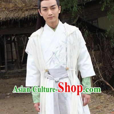 Chinese Infanta Dramaturgic Bamboo Embroidery Gowns and Robes for Men