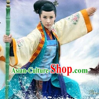 Chinese Famous Heroin Huang Rong Film Costumes Complete Set