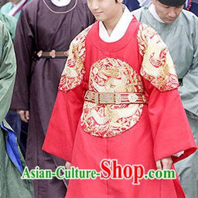 Traditional Korean Prince Costumes and Hat Complete Set