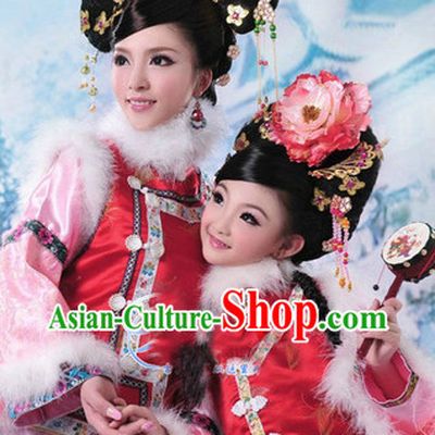 Ancient Chinese Manchu Costume for Little Girls