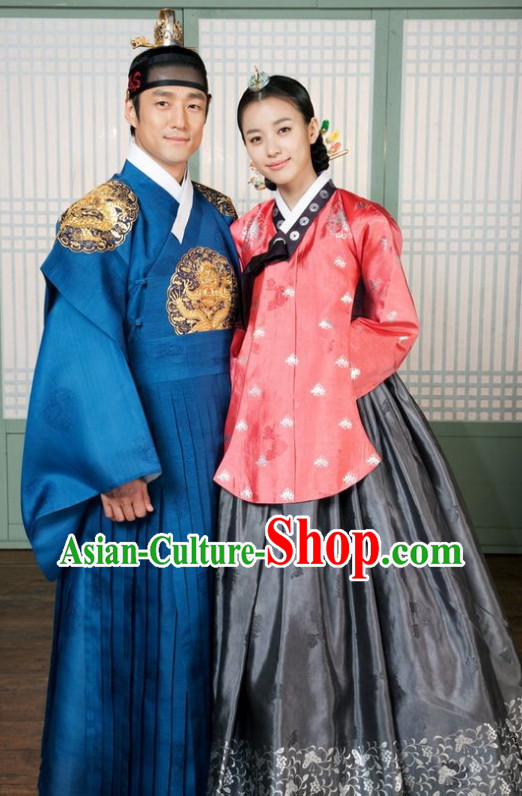Korean Imperial Palace Prince and His Wife Costumes Complete Set