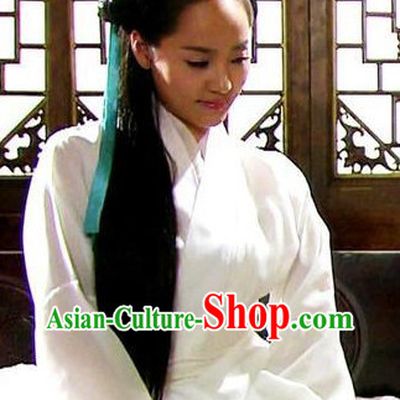 Traditional Korean Princess White Costumes for Girls and Women