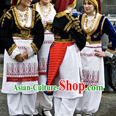 Traditional Greek Clothing and Headwear Complete Set for Women