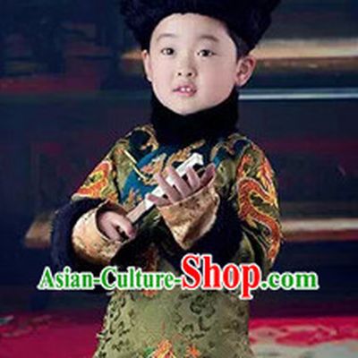 China Qing Manchu Prince Costumes and Hat Complete Set for Children