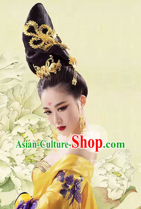 Chinese Tang Dynasty Empress China Costumes and Headgear Complete Set Chinese Tang Dynasty Empress China Costumes and Headgear Complete Set