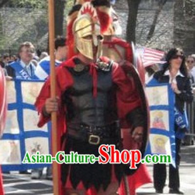 Traditional Greek General Armor Costumes and Helmet Complete Set