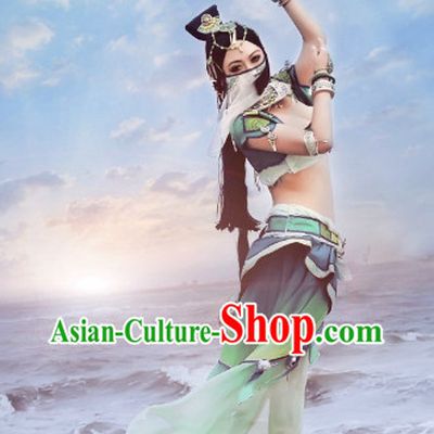Asian Cosplay Oriental Palace Dance Women Sexy Costumes Complete Set