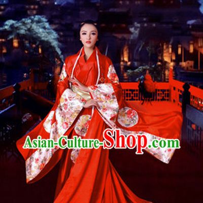 Chinese Traditional Red Bridal Wedding Outfit for Women