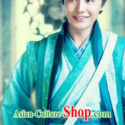 Asian Ancient Scholar Student Hanfu Dresses Complete Set