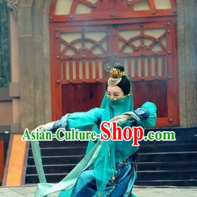 China Mysterious Swordswomen Costumes and Accessories Complete Set