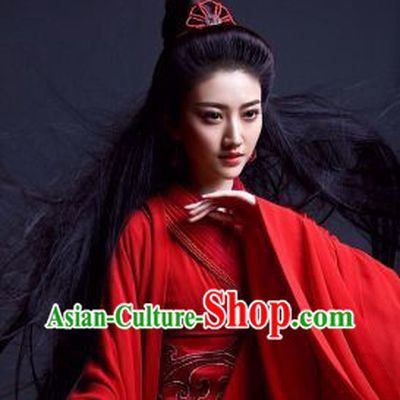 China Red Sexy Film Costumes Complete Set for Girls