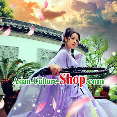 Asian Purple Hanfu Costumes for Ladies