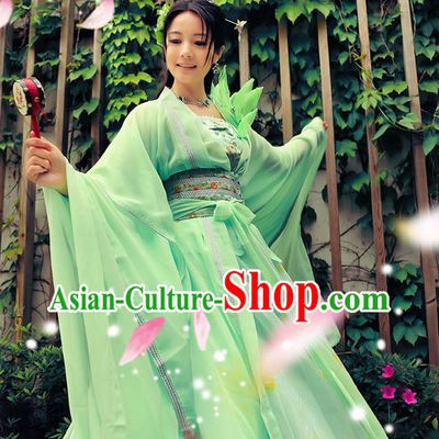Asian Spring Green Fairy Dress Suit for Women
