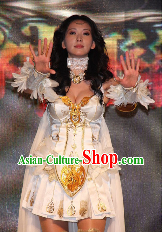 Asian Queen White Sexy Costumes and Hair Accessories Asian Queen White Sexy Costumes and Hair Accessories