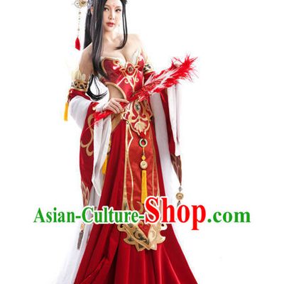 Asian Sexy Queen Costumes and Hair Accessories Full Set for Women