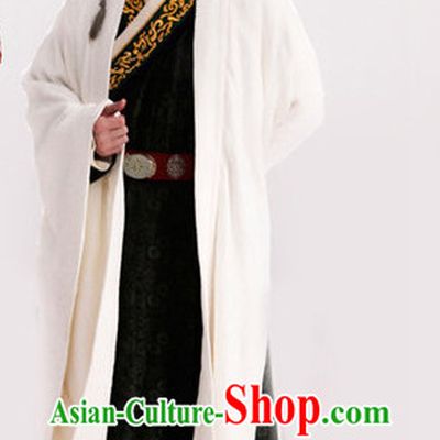 Asian China White Hanfu Dress Complete Set for Men