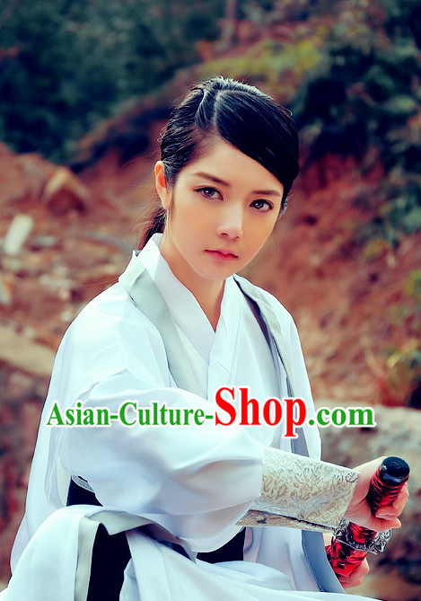 Asian Swordman White Costumes Asian Swordman White Costumes