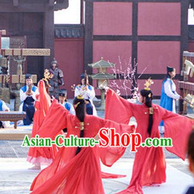 Lucky Red Asian Classical Dancing Costumes for Women