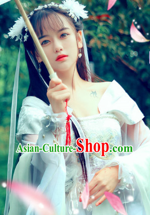 Asian Traditional White Princess Carnival Parade Costumes Complete Set Asian Traditional White Princess Carnival Parade Costumes Complete Set